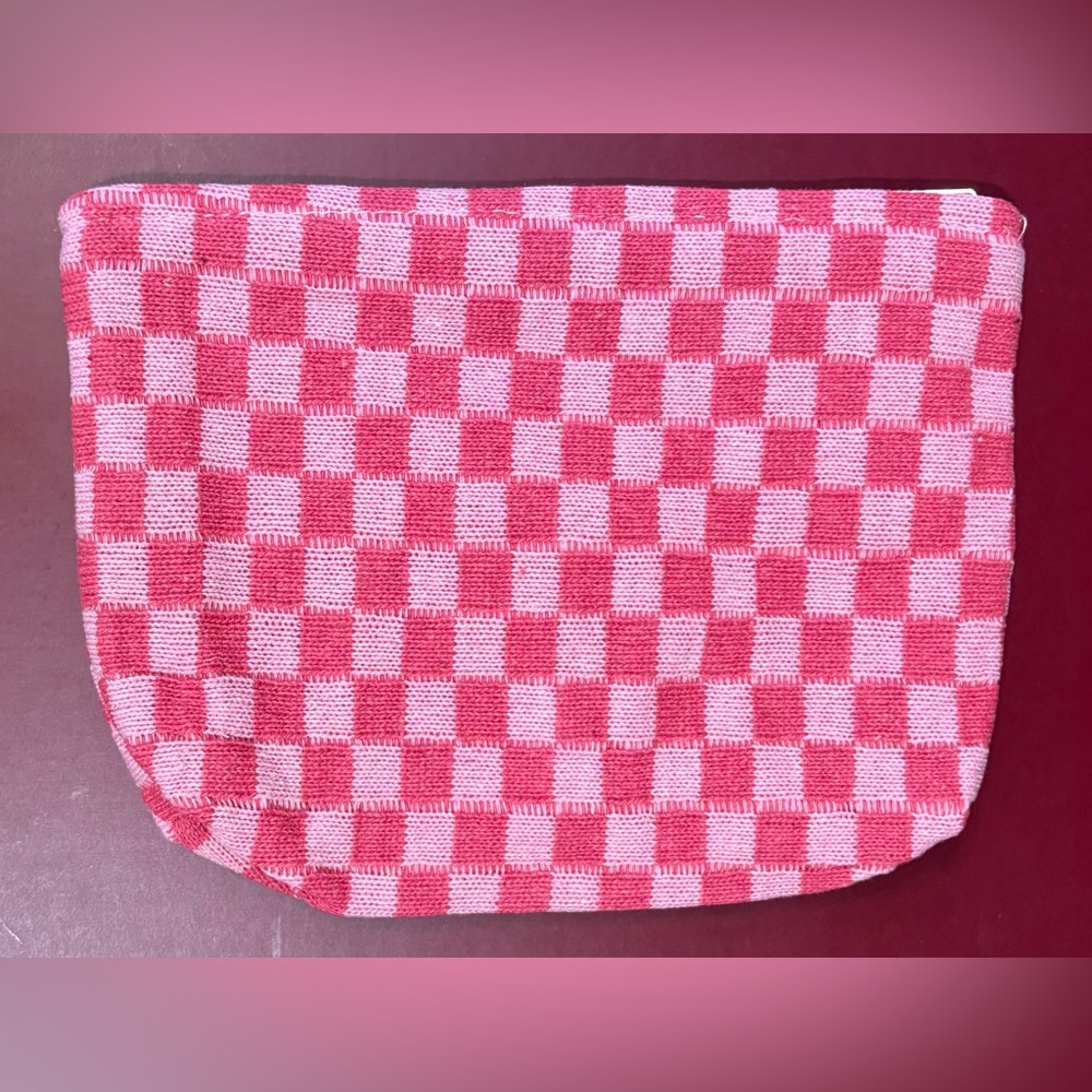 Pink Checkered Pouch,Knit 🧶 - Picture 2 of 6